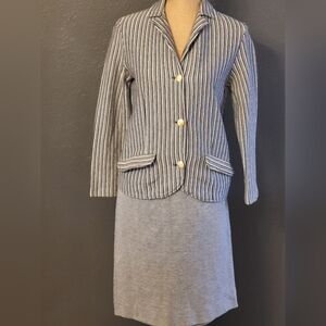 Catalina Of California Vtg 60s gray knit pinstripe skirt set small